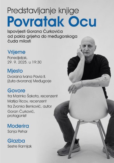 PREDSTAVLJANJE KNJIGE „POVRATAK OCU“ AUTORA fra ZVONKA BENKOVIĆA