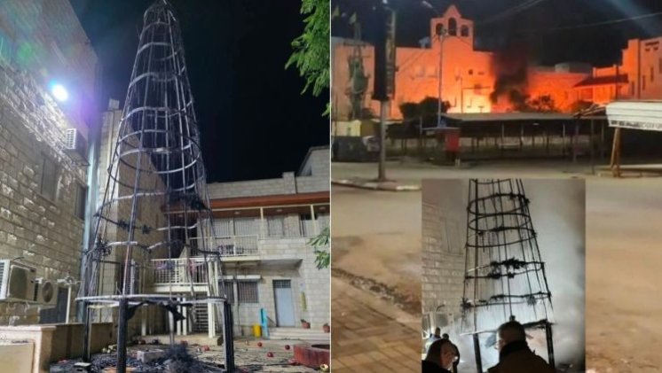 Jenin: Uhićena trojica Palestinaca zbog paljenja božićnog drvca ispred katoličke crkve