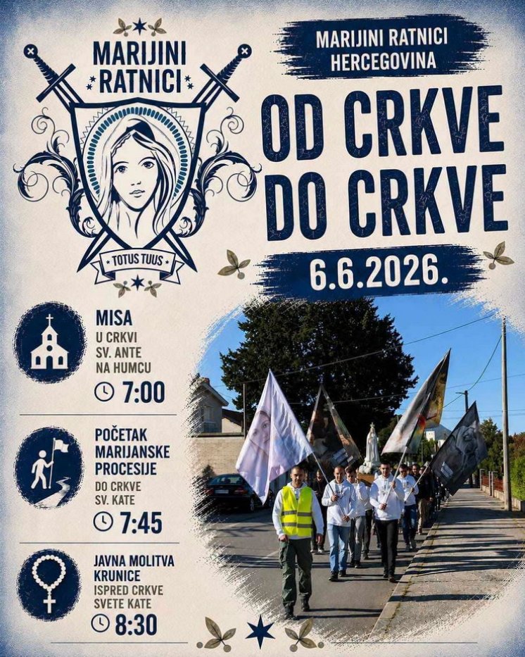 PRVA SUBOTA U MJESECU: "OD CRKVE DO CRKVE"