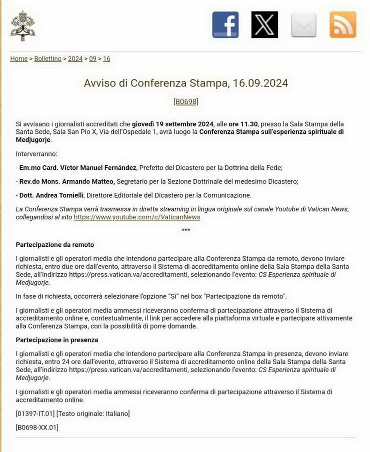 vatikan konferencija najava